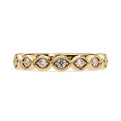 Yellow gold band with round bezel diamonds
Round diamonds set in yellow gold band
Front view round bezel diamond ring
Yellow gold ring with round diamond row
Bezel set round diamonds gold ring
Straight view round diamond gold band
Yellow gold band featuring round diamonds
Close view round bezel diamonds ring
Gold band with round diamond setting
Yellow gold round diamond band ring