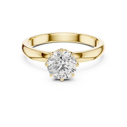 Yellow gold round cut diamond eight prong ring
Yellow gold eight prong solitaire diamond ring
Classic yellow gold round diamond engagement ring
Yellow gold polished round diamond ring design
Round brilliant diamond ring with eight prongs
Yellow gold elegant solitaire diamond ring style
Yellow gold secure eight prong diamond setting
Yellow gold round diamond ring with plain band
Minimal yellow gold round diamond solitaire ring
Yellow gold classic eight prong diamond ring
