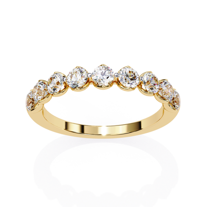 Yellow gold round diamond band
Round diamond band front view
Yellow gold ring top view
Round stone diamond band
Yellow gold diamond setting
Front view round diamond ring
Yellow gold band with round stones
Round diamond ring design
Yellow gold diamond band view
Round cut diamond band