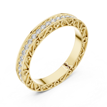 Yellow gold round diamond eternity ring angle view
Angled view of yellow gold diamond eternity band
Yellow gold eternity ring with round diamonds
Elegant round diamond band ring in yellow gold
Vintage style yellow gold diamond eternity ring
Fine yellow gold ring with brilliant diamonds
Luxury round diamond eternity band for women
Stackable yellow gold diamond ring side angle
Delicate yellow gold eternity ring with diamonds
Modern yellow gold diamond wedding band perspective view