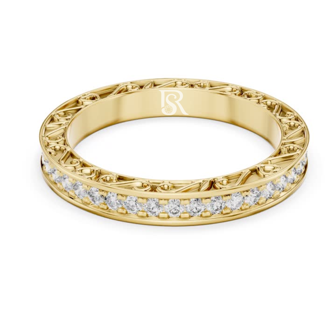 Yellow gold round diamond eternity ring front view
Front view of yellow gold diamond eternity band
Yellow gold eternity ring with round diamonds
Elegant round diamond band ring in yellow gold
Minimal yellow gold diamond eternity wedding band
Fine yellow gold ring with brilliant diamonds
Luxury round diamond eternity ring for women
Stackable yellow gold diamond band front angle
Delicate yellow gold eternity ring with diamonds
Modern yellow gold diamond wedding band profile