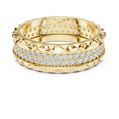 Yellow gold textured diamond eternity band ring
Wide yellow gold band with double row diamonds
Textured gold ring with round diamond detailing
Yellow gold eternity band with pave diamond rows
Modern textured wedding band with round diamonds
Bold yellow gold ring with layered diamond design
Wide gold diamond band with hammered texture finish
Elegant yellow gold eternity ring with sparkle detail
Statement yellow gold band with double diamond rows
Luxury yellow gold textured ring with pave diamonds