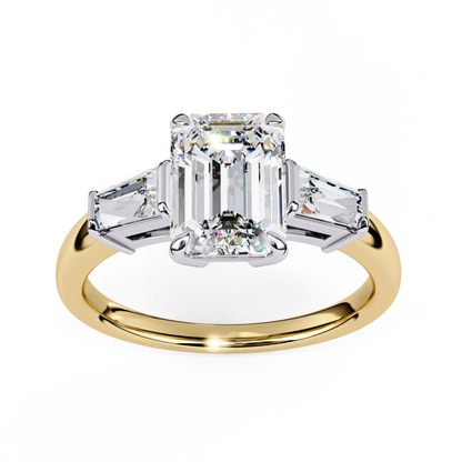 Yellow gold band with emerald cut stones
Three emerald cut diamonds in yellow gold
Yellow gold ring with emerald diamonds
Three stone emerald cut ring in yellow gold
Close up of yellow gold ring with emerald diamonds
Elegant yellow gold three stone ring
Side view of yellow gold three diamond ring
Yellow gold band with three emerald stones
Three emerald diamonds in yellow gold setting
Top view of yellow gold three diamond ring