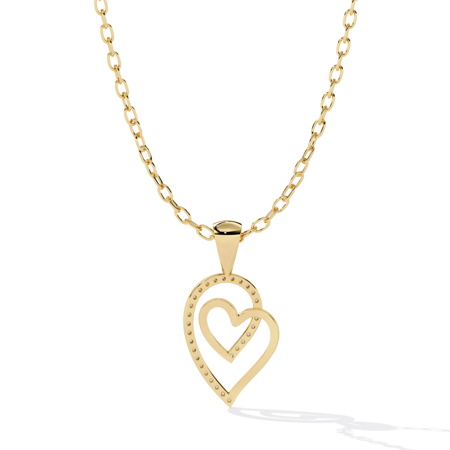 yellow gold diamond pendant back view
