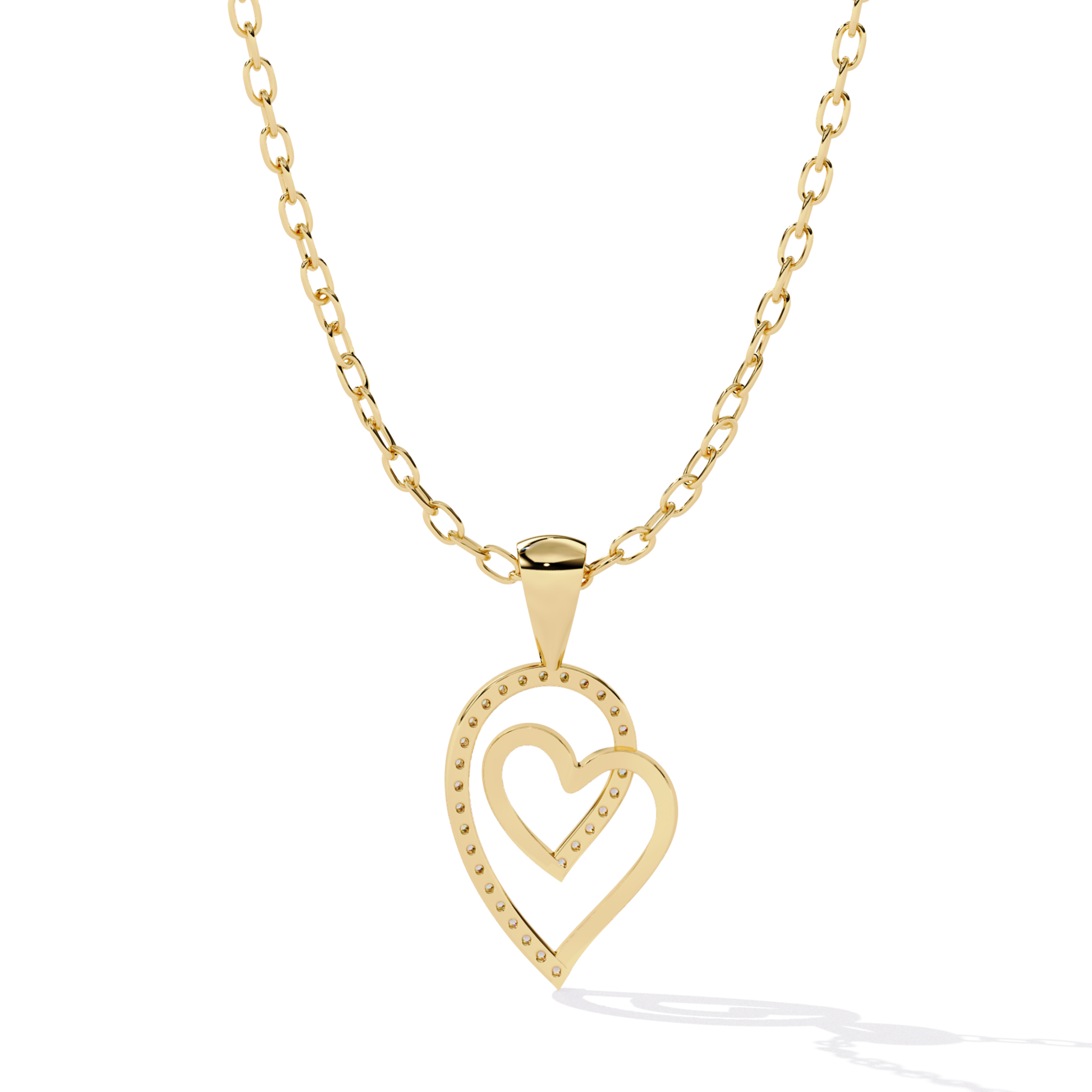 yellow gold diamond pendant back view
