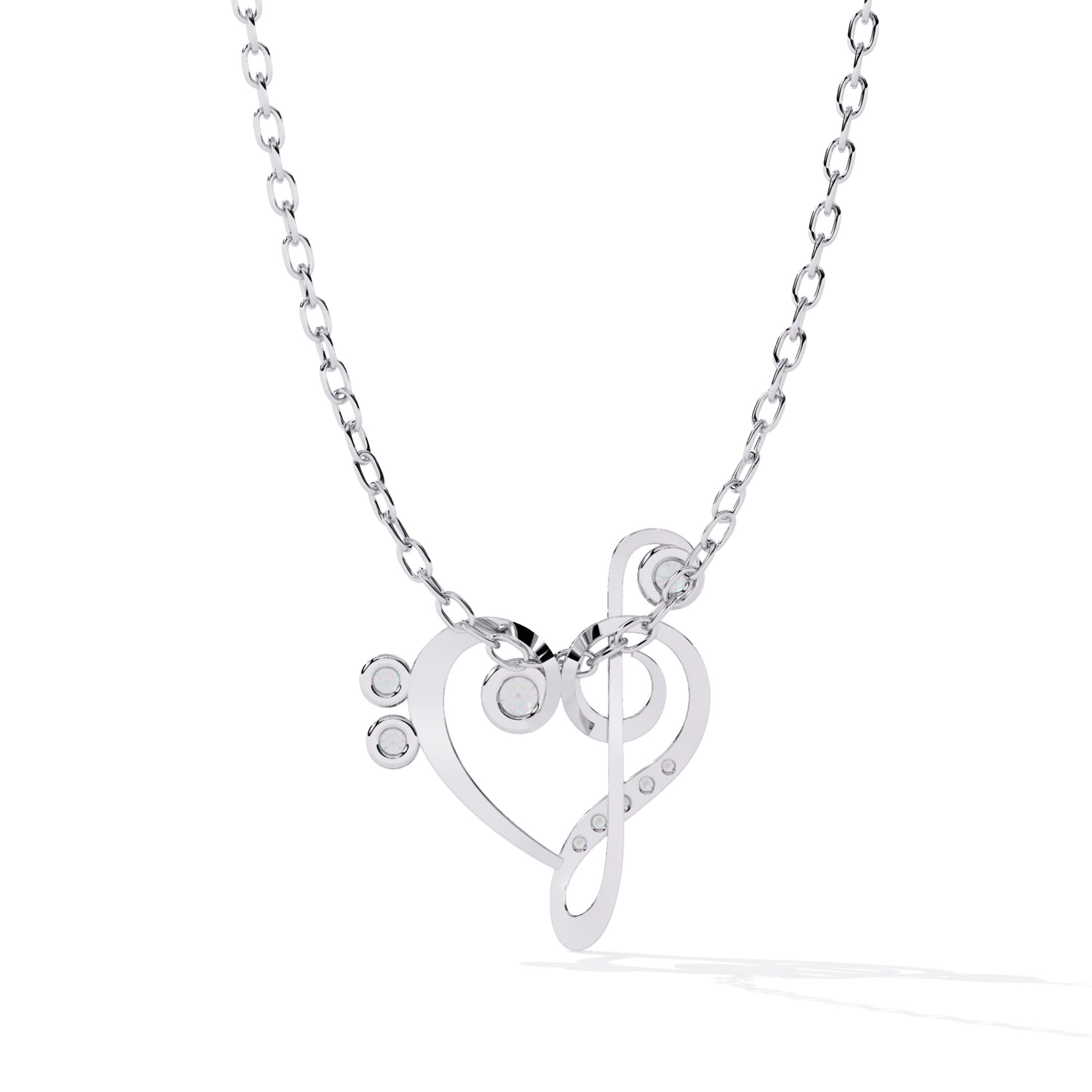 Silver necklace with a heart and infinity symbol pendant 