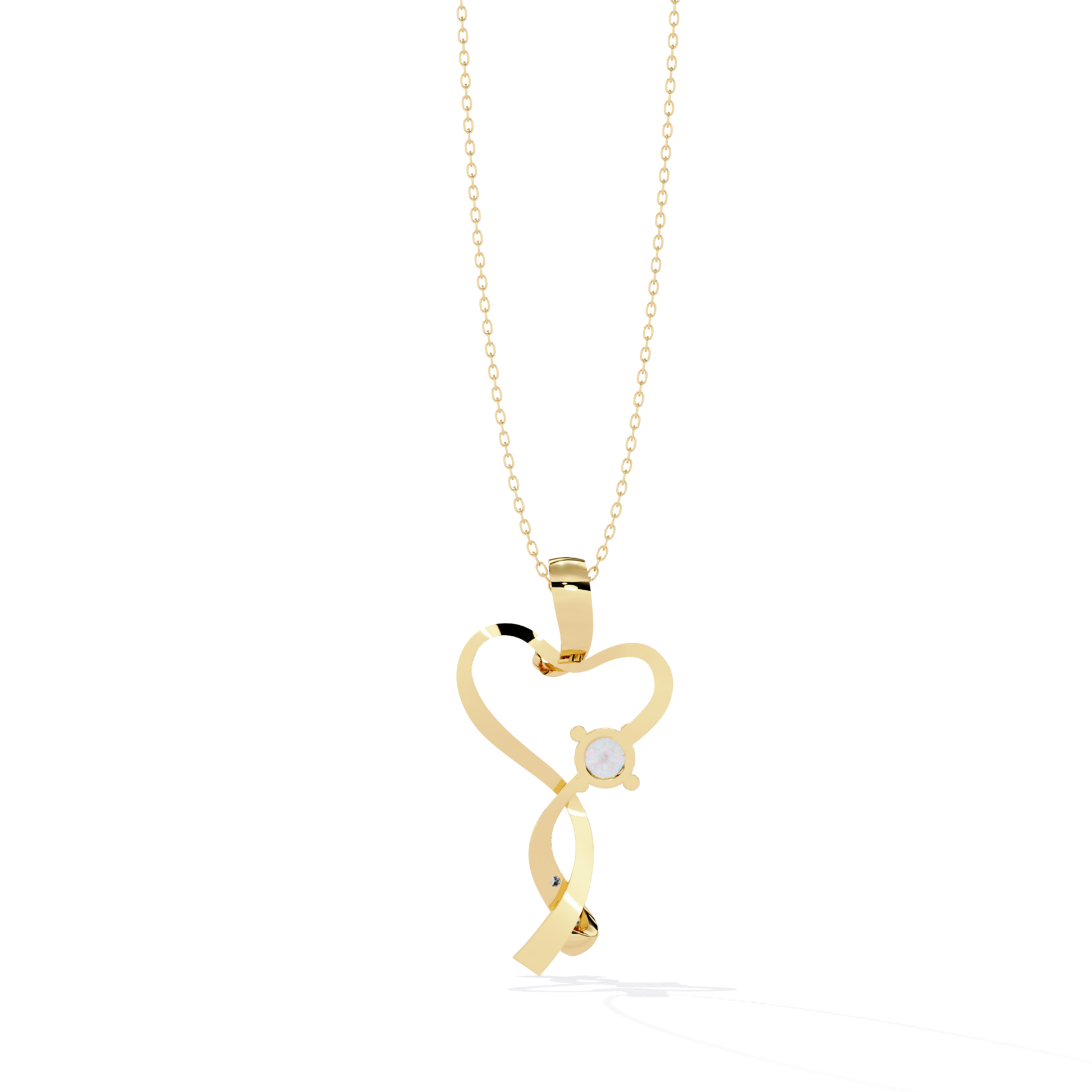 yellow gold diamond pendant 