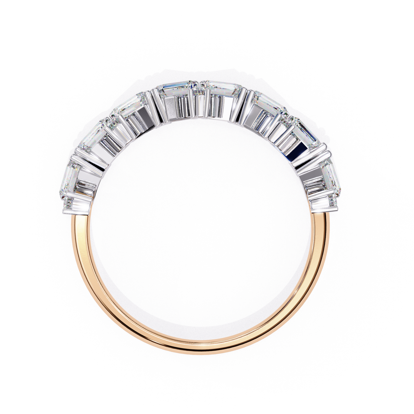 Diamond ring with a two-tone gold band 