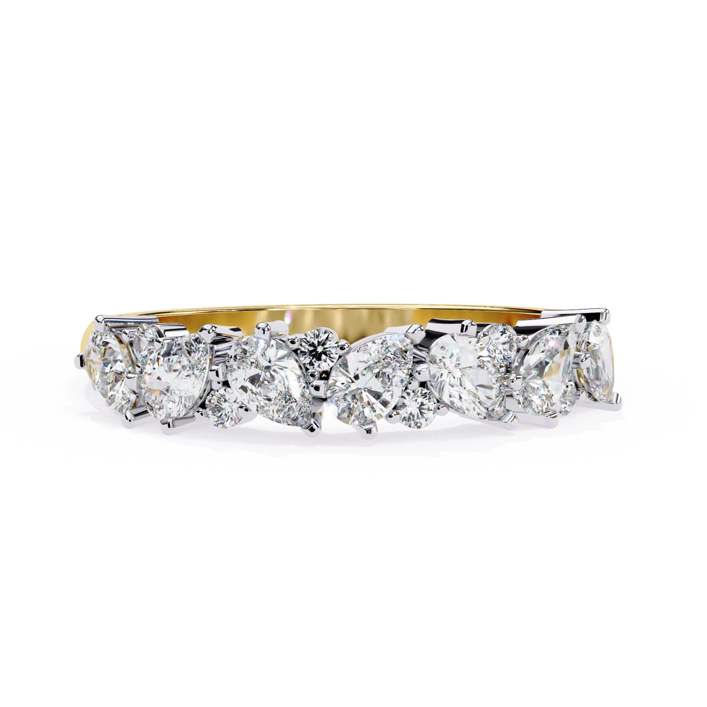 Gold and diamond band rung yellow gold 
