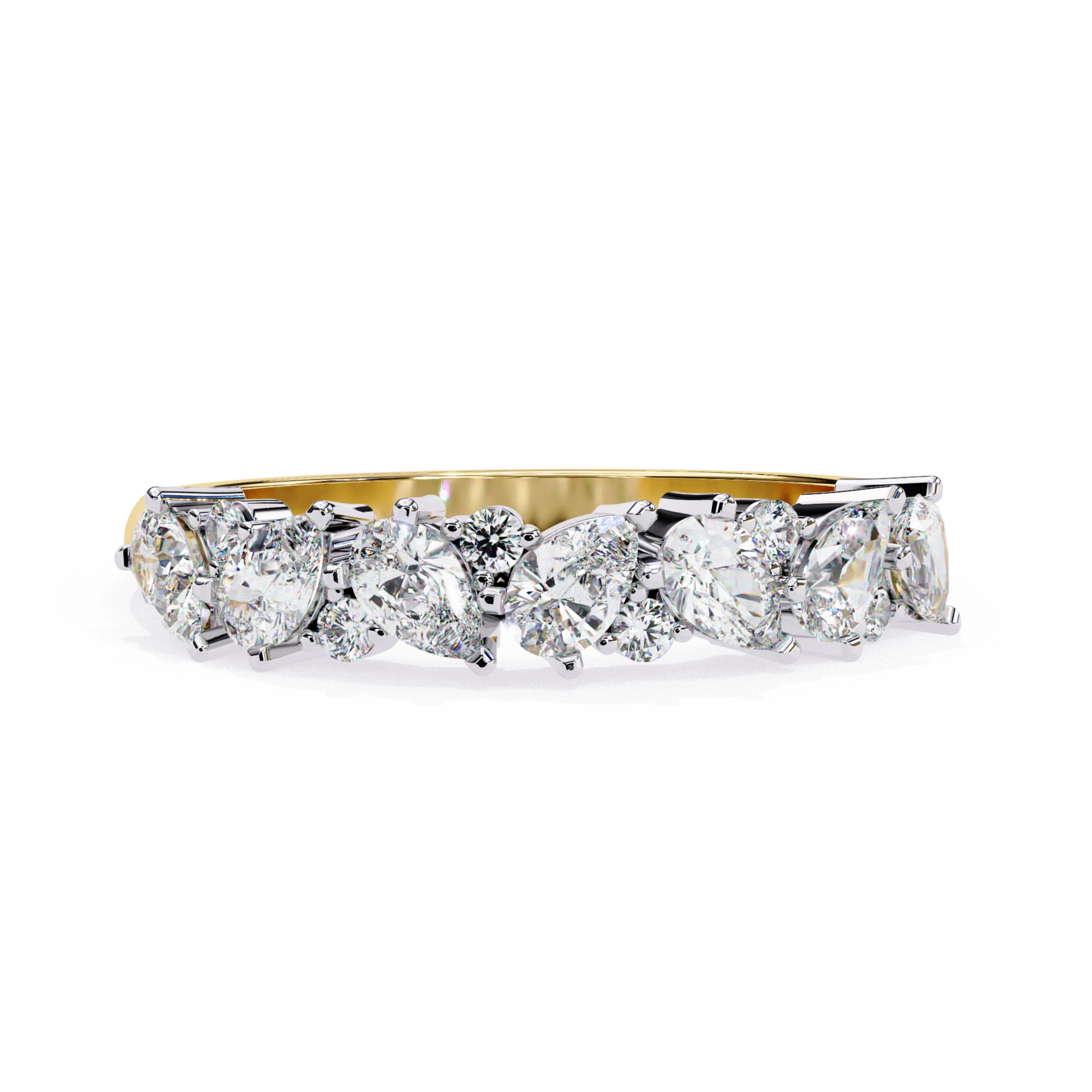 Gold and diamond band rung yellow gold 