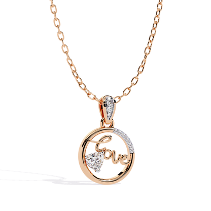 rose gold diamond pendant in heart shape diamond pendant 