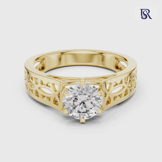 Round cut diamond ring video
Round diamond ring with cutout band video
Round center diamond openwork ring video
Round diamond ring carved band video
Round diamond ring close up video
Openwork band diamond ring video
Designer round diamond ring video
Round diamond ring detailed band video
Round diamond ring studio video
Diamond ring product video