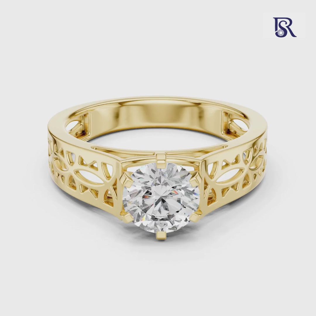 Round cut diamond ring video
Round diamond ring with cutout band video
Round center diamond openwork ring video
Round diamond ring carved band video
Round diamond ring close up video
Openwork band diamond ring video
Designer round diamond ring video
Round diamond ring detailed band video
Round diamond ring studio video
Diamond ring product video