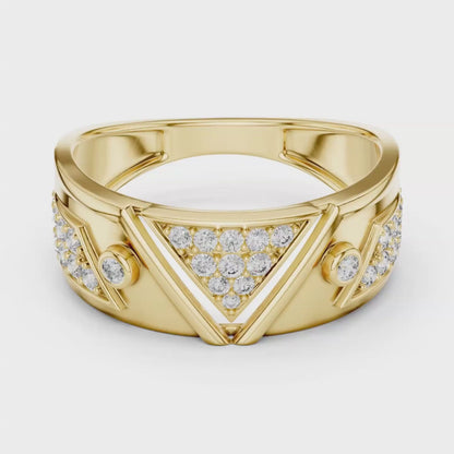 Luxury Triangle Diamond Band Rings | Modern Glamour Style