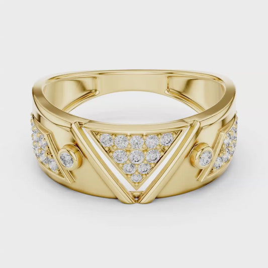 Luxury Triangle Diamond Band Rings | Modern Glamour Style