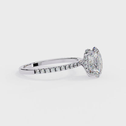 Radiance Oval Halo Ring in White Gold