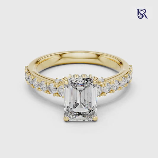 Emerald cut diamond ring video
Emerald diamond ring with side diamonds video
Emerald center diamond half eternity ring video
Emerald cut diamond ring close up video
Emerald diamond ring accent stones video
Emerald cut diamond ring band detail video
Emerald diamond ring studio video
Classic emerald diamond ring video
Emerald cut diamond ring showcase video
Diamond ring product video