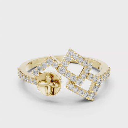 Princess Cut Double Square Diamond Rings | Modern Luxury Style