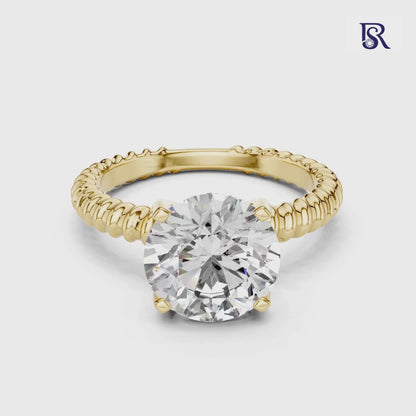 Round center diamond ring front view
Round diamond ring rope style band detail
Round cut diamond ring close view
Round diamond ring textured band look
Round center diamond ring plain background
Round diamond ring fine band detail
Round diamond ring studio style view
Round diamond ring top angle look
Round center diamond ring classic style
Round diamond ring unique jewellery design