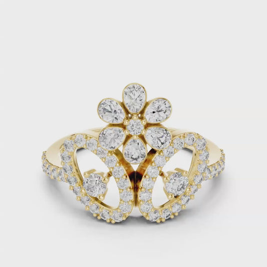Flower Diamond Open Wrap Rings | Luxury Floral Jewelry Style