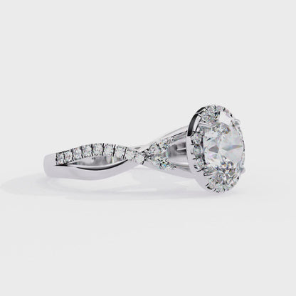 Aurora Diamond Ring in White Gold