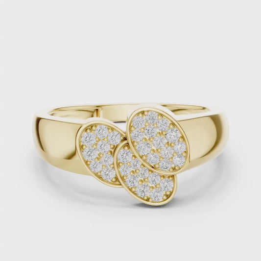 Triple Oval Diamond Ring | Modern Luxury Statement Style