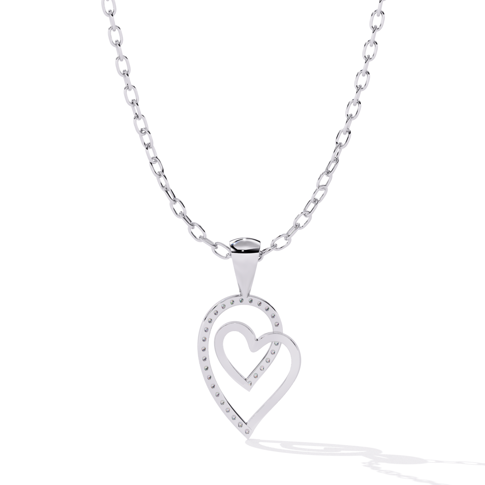 white gold diamond pendant rear view 