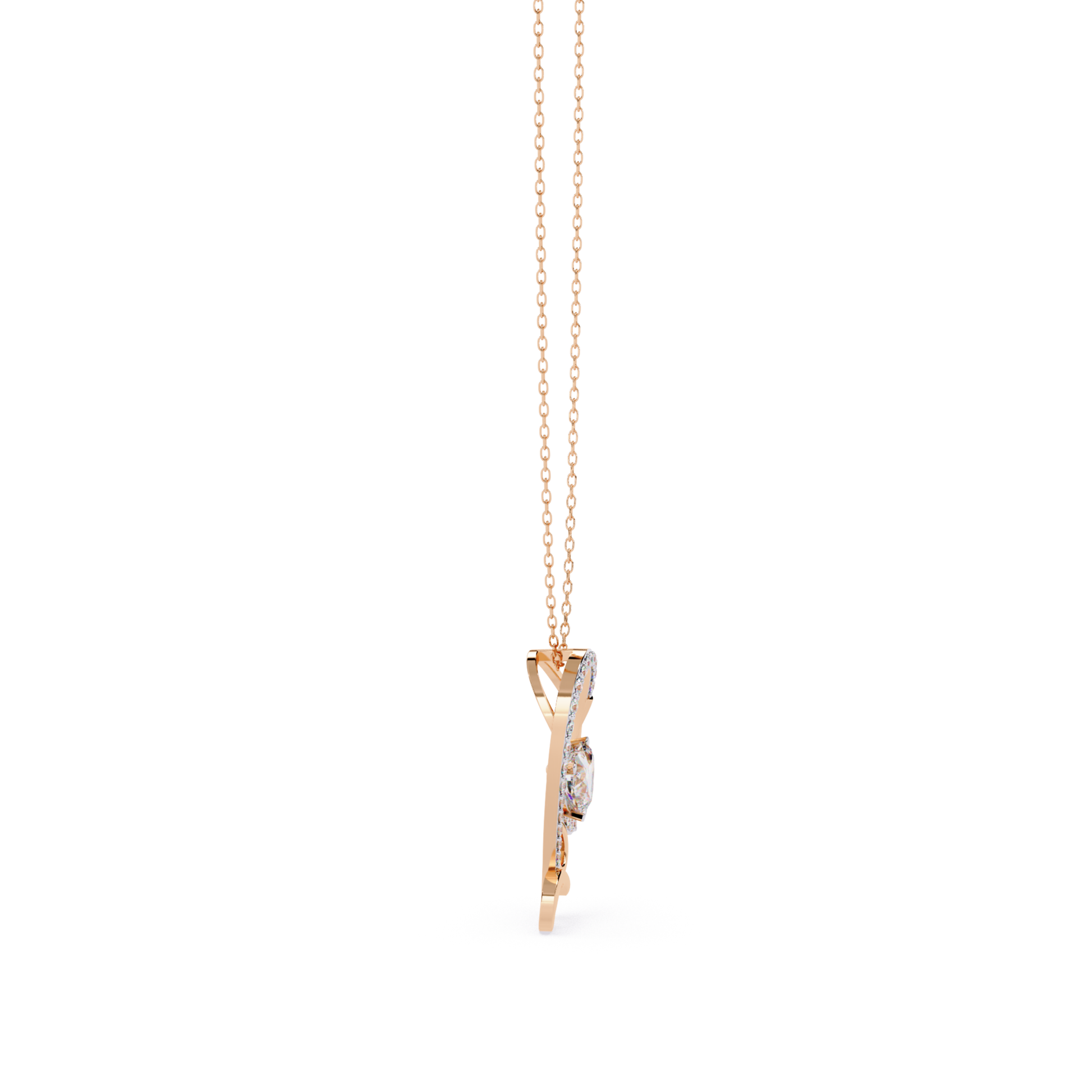Rose gold necklace with a unique pendant