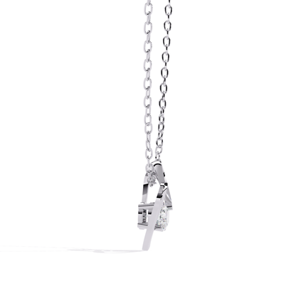Silver necklace with a unique pendant on a white background