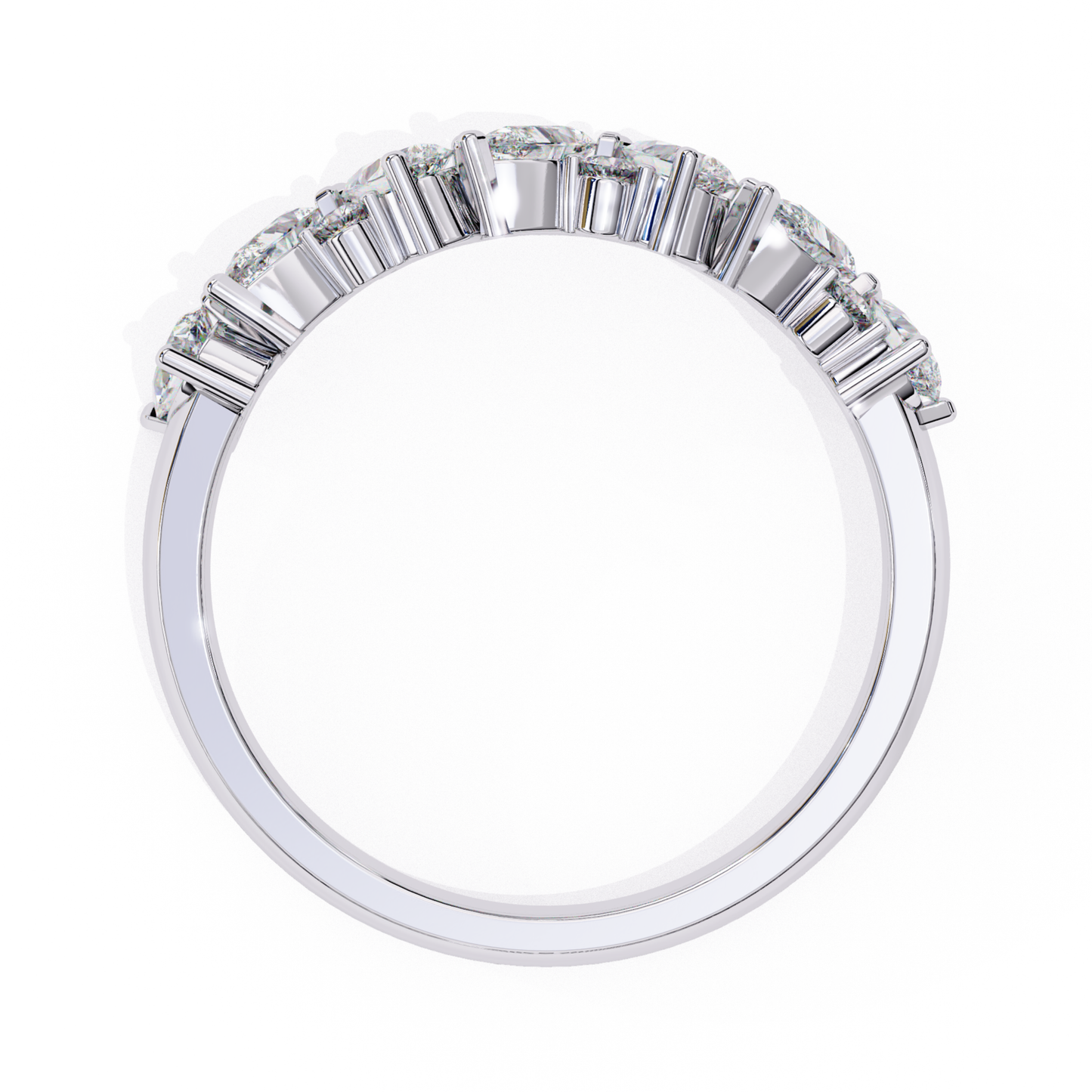 Diamond ring with baguette-cut stones 