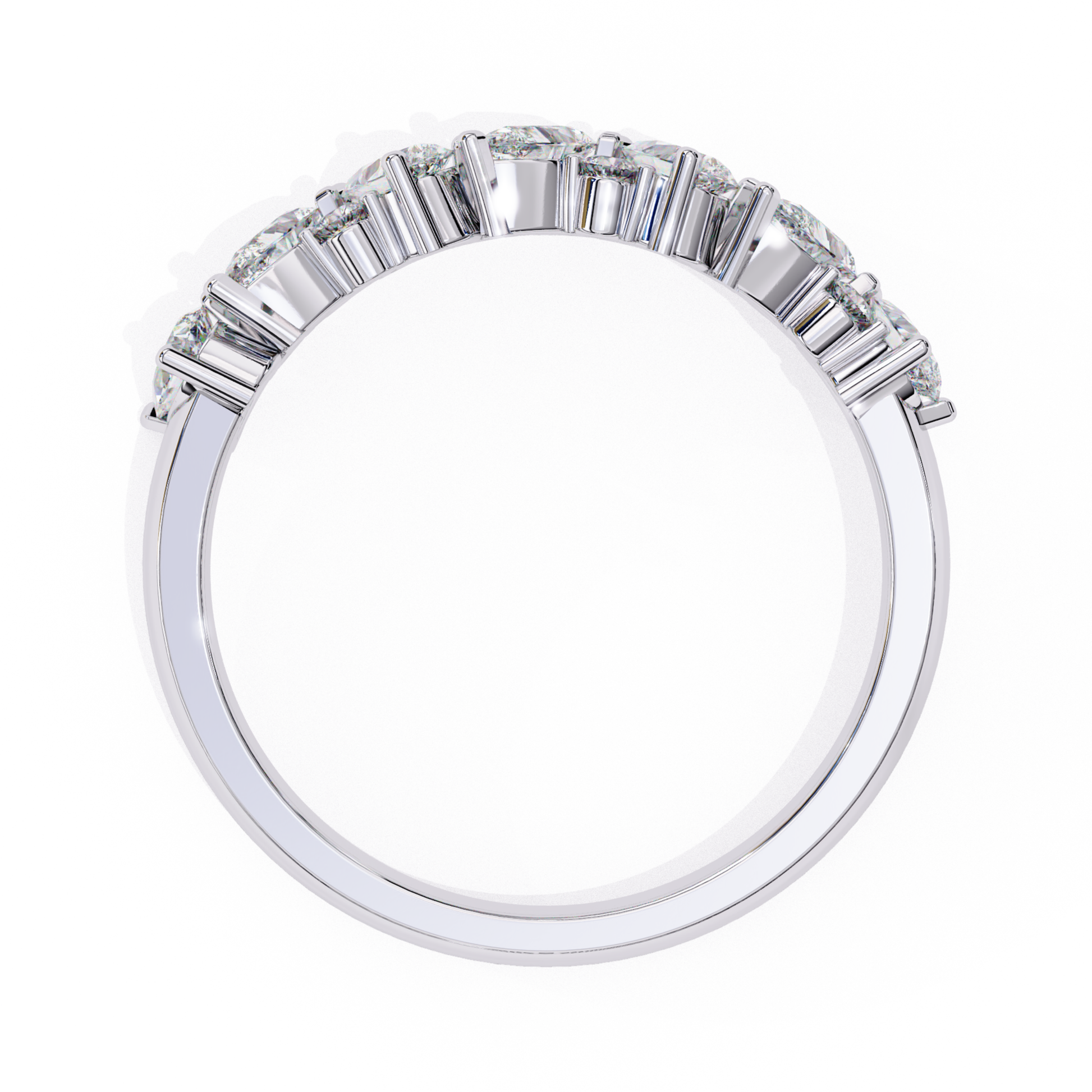 Diamond ring with baguette-cut stones 